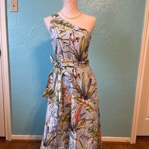 Ann Taylor One-Shoulder Tropical Dress